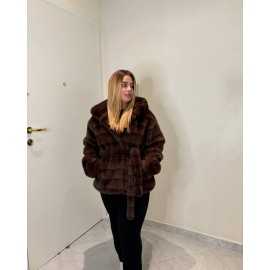 Eco Pelliccia Brown Rigata